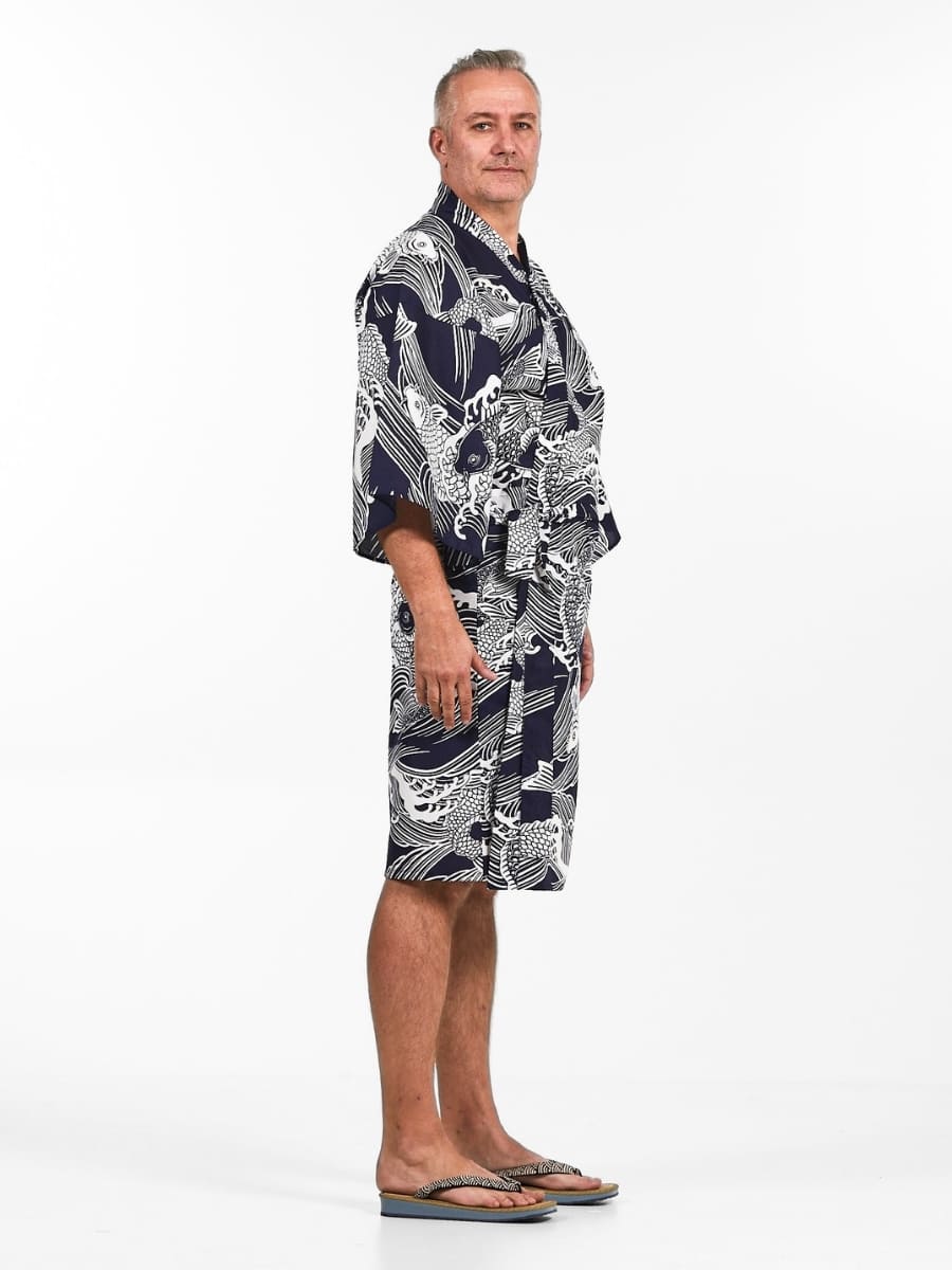 Happi Kimono Herren - Koi-Karpfen Einheitsgröße