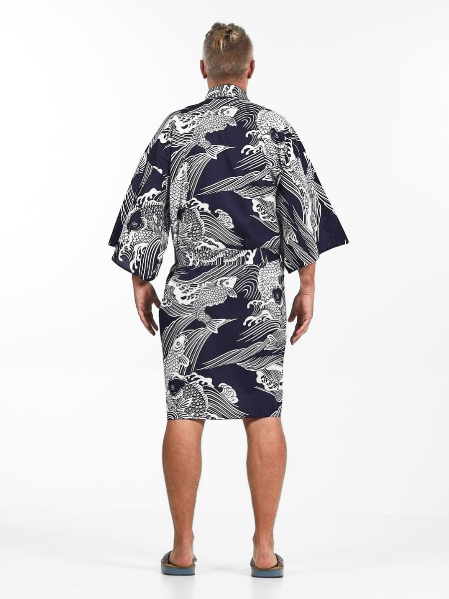 Happi Kimono Herren - Koi-Karpfen Einheitsgröße