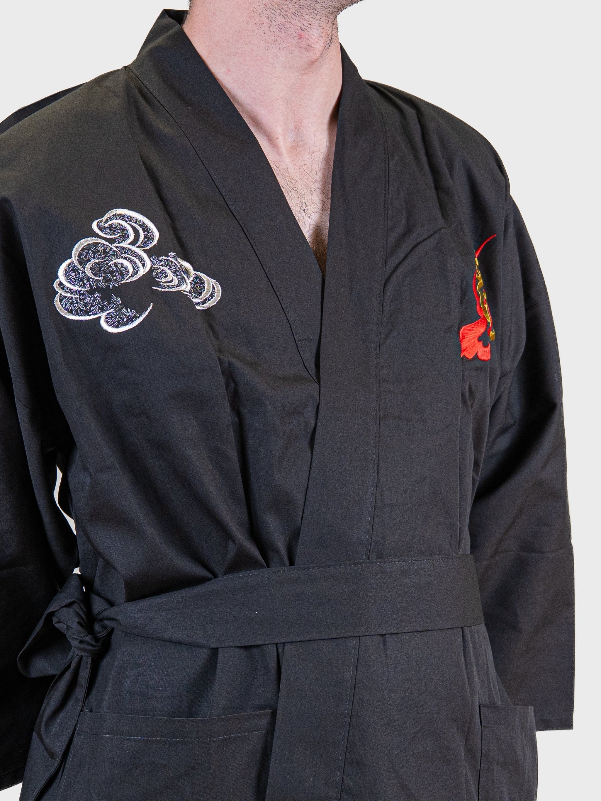 Happi-Kimono Herren Oversize – Drachenstickerei