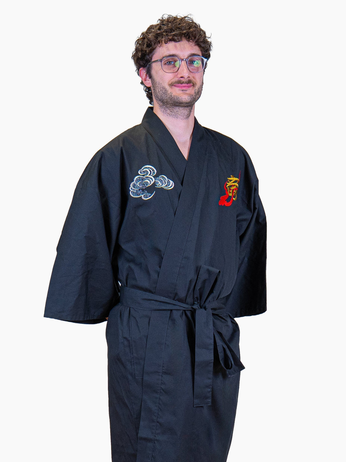 Happi-Kimono Herren Oversize – Gold-Roter Drache