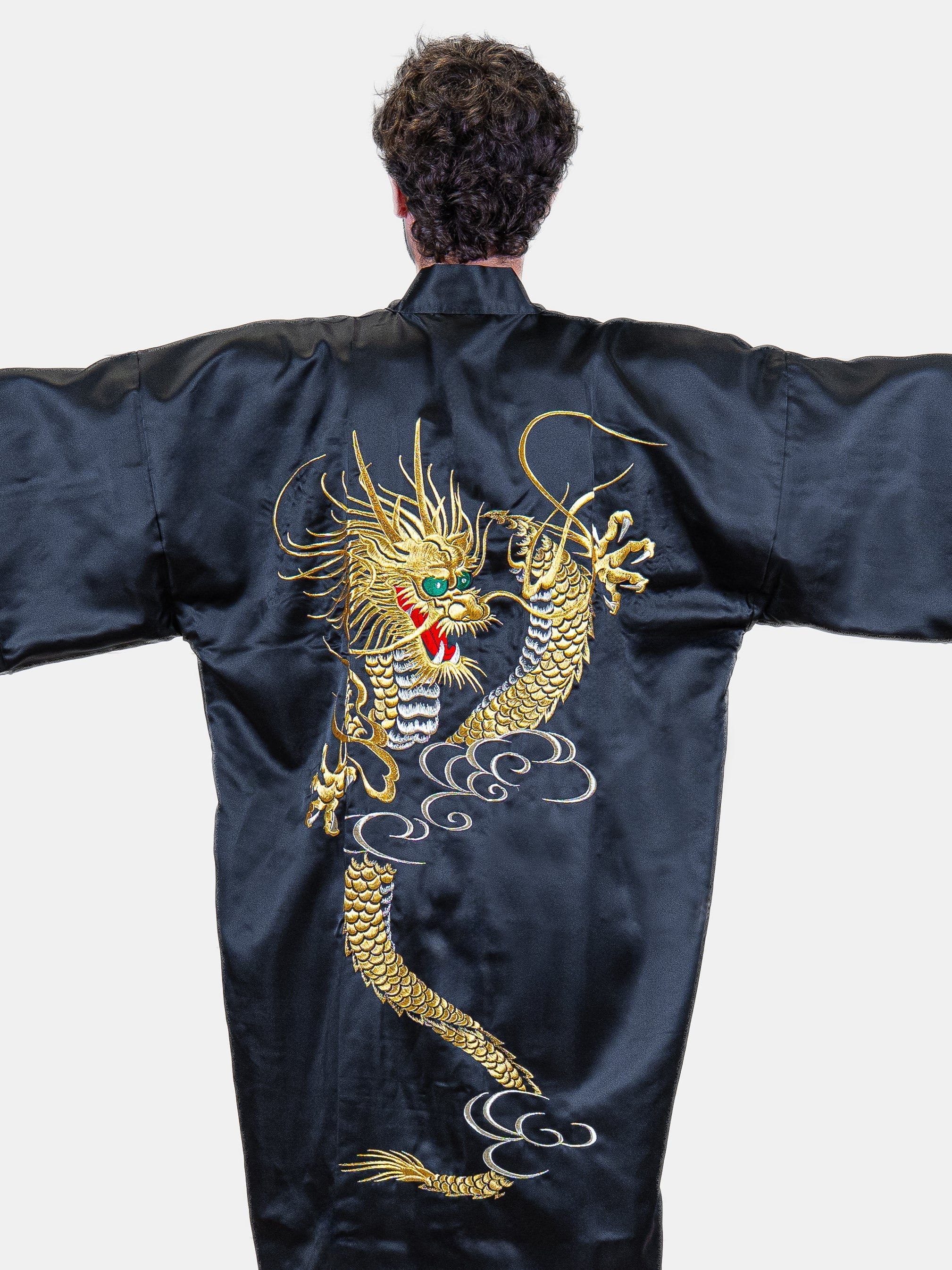 Happi-Kimono Herren Oversize – Goldener Drache