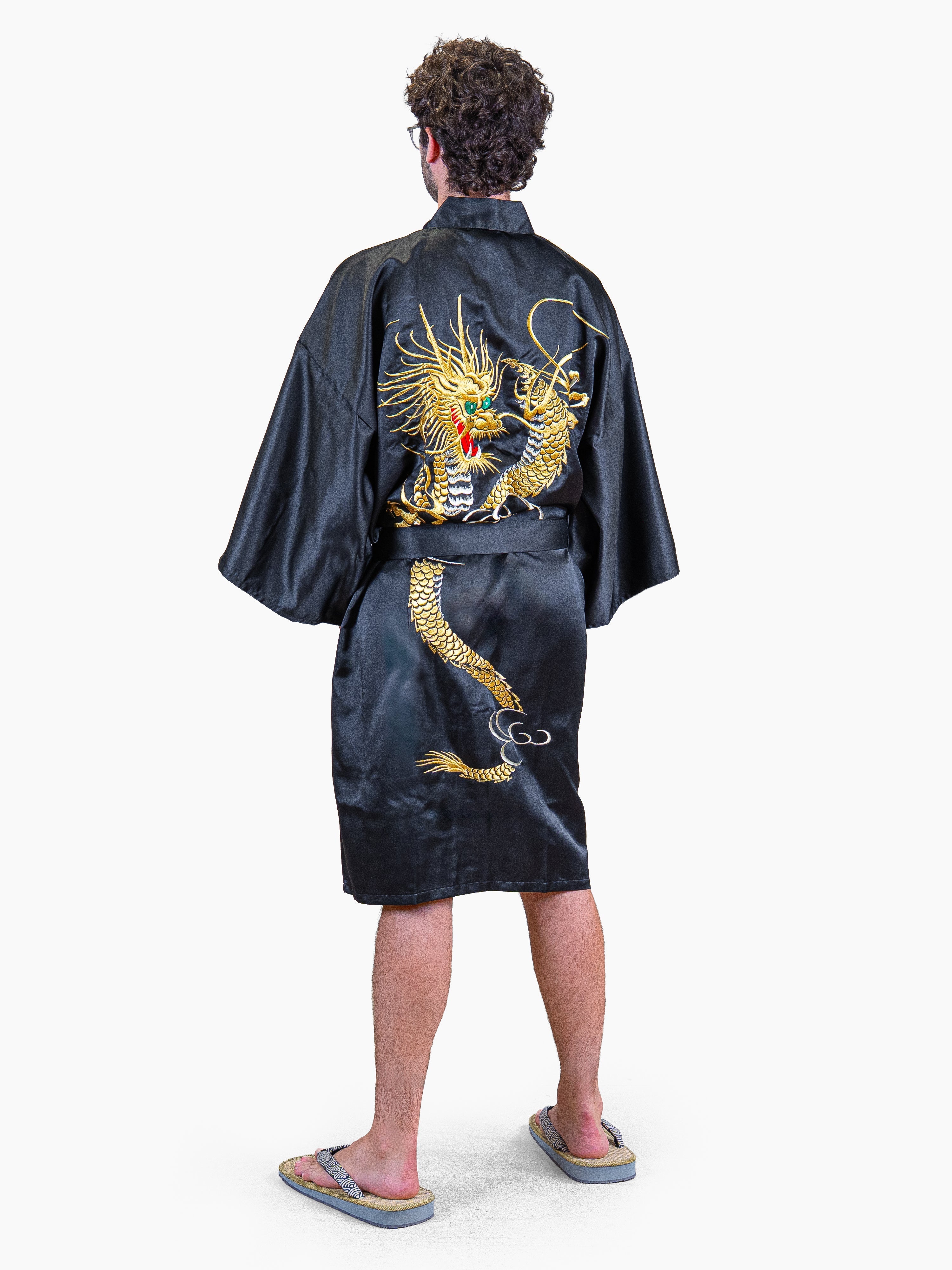 Happi-Kimono Herren Oversize – Goldener Drache