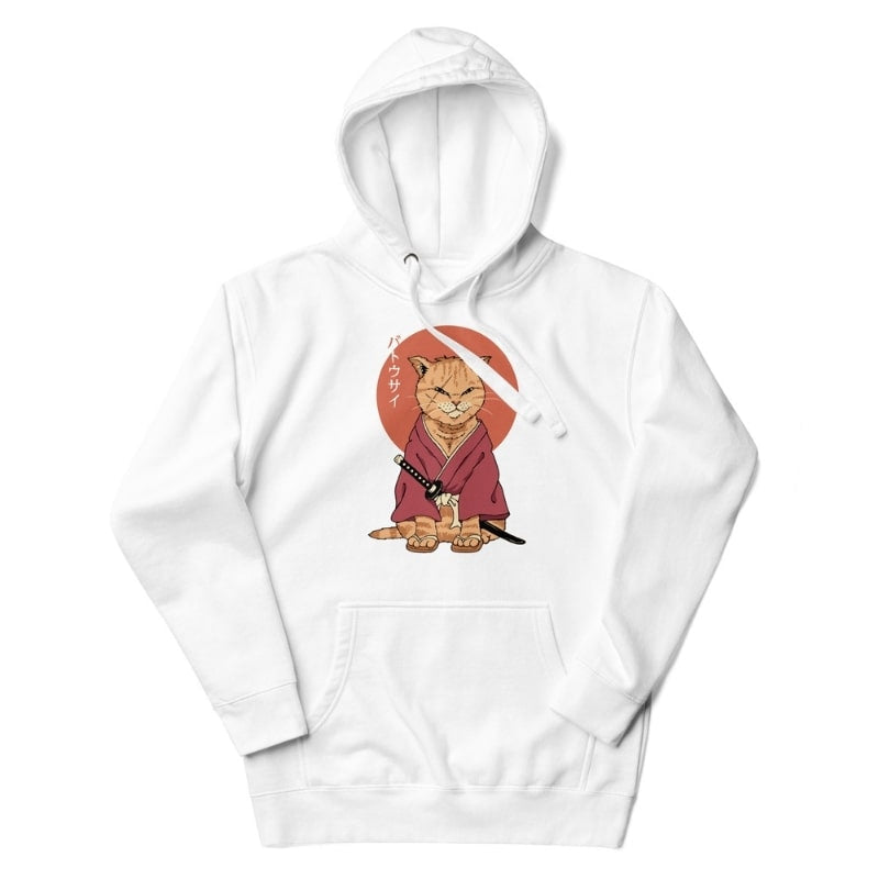 Japan Hoodie - Neko Battosai S / Weiß