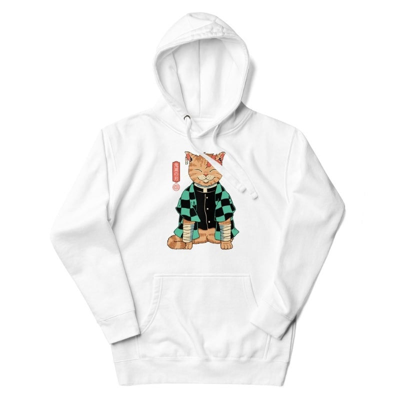 Japan Hoodie - Neko Krieger S / Weiß