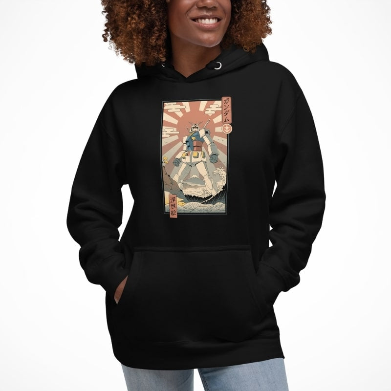 Japan Hoodie - Ukiyo-e Mecha & Fuji