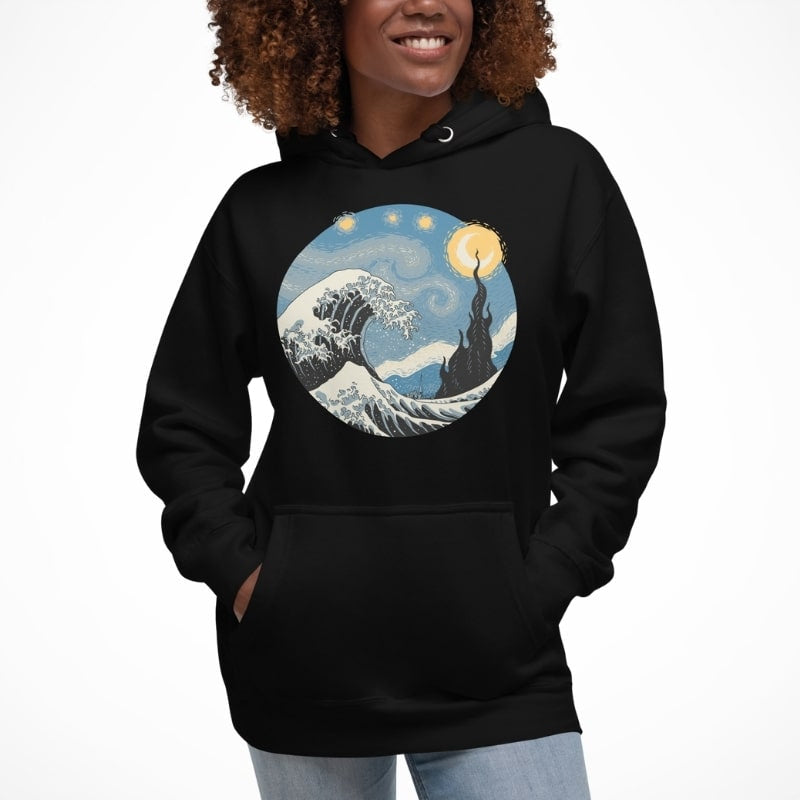 Japan Hoodie - Welle & Sternennacht