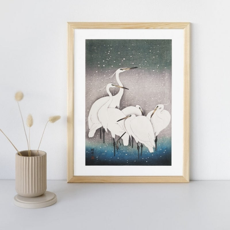 Japanische Drucke - Gruppe von Reihern A3