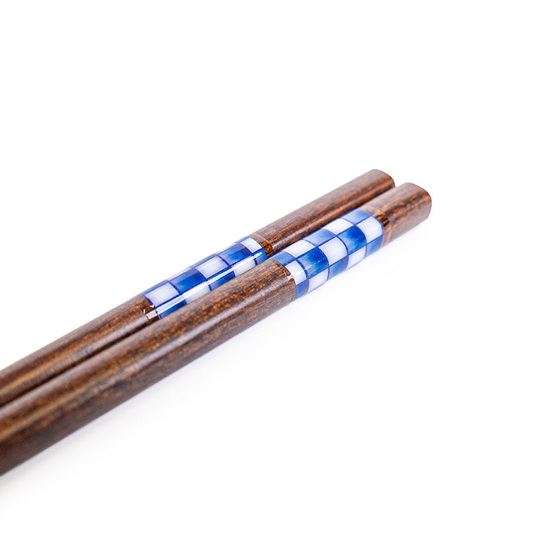 Japanische Essstäbchen Ichimatsu Indigo