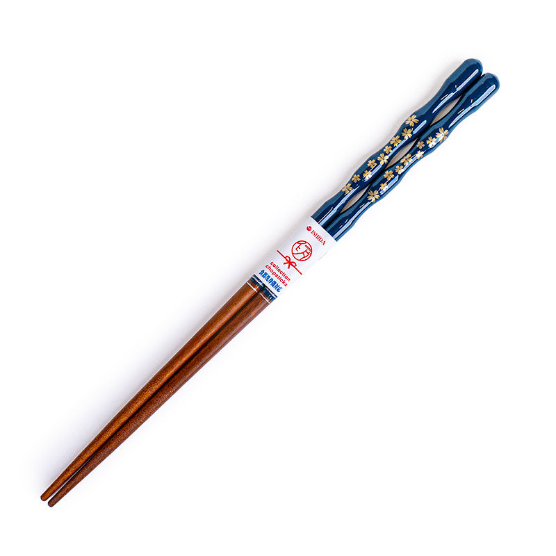 Japanische Essstäbchen in gewellter Form Sakura-Blau