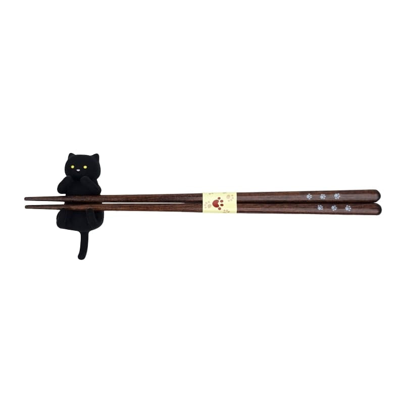 Japanische Essstäbchen Kawaii - Schwarze Katze