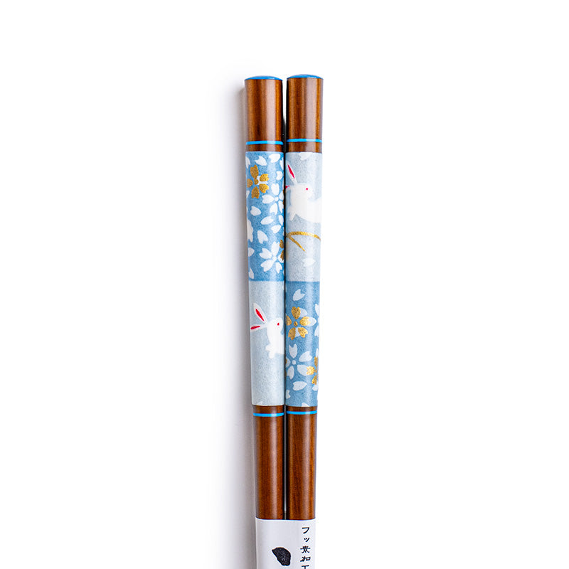 Japanische Essstäbchen „Sakura Usagi“ in Blau