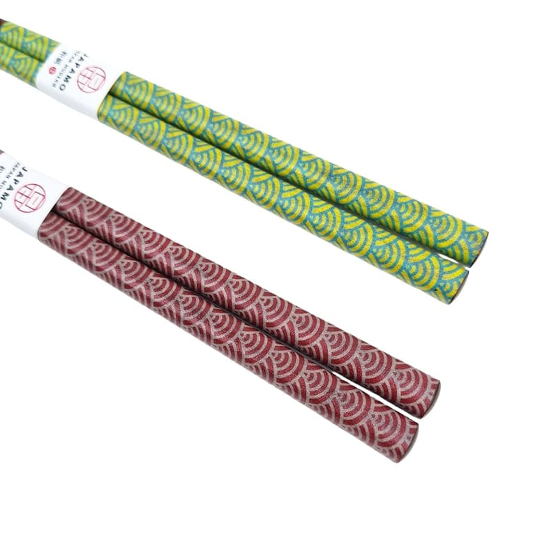 Japanische Essstäbchen Seigaiha - Grün
