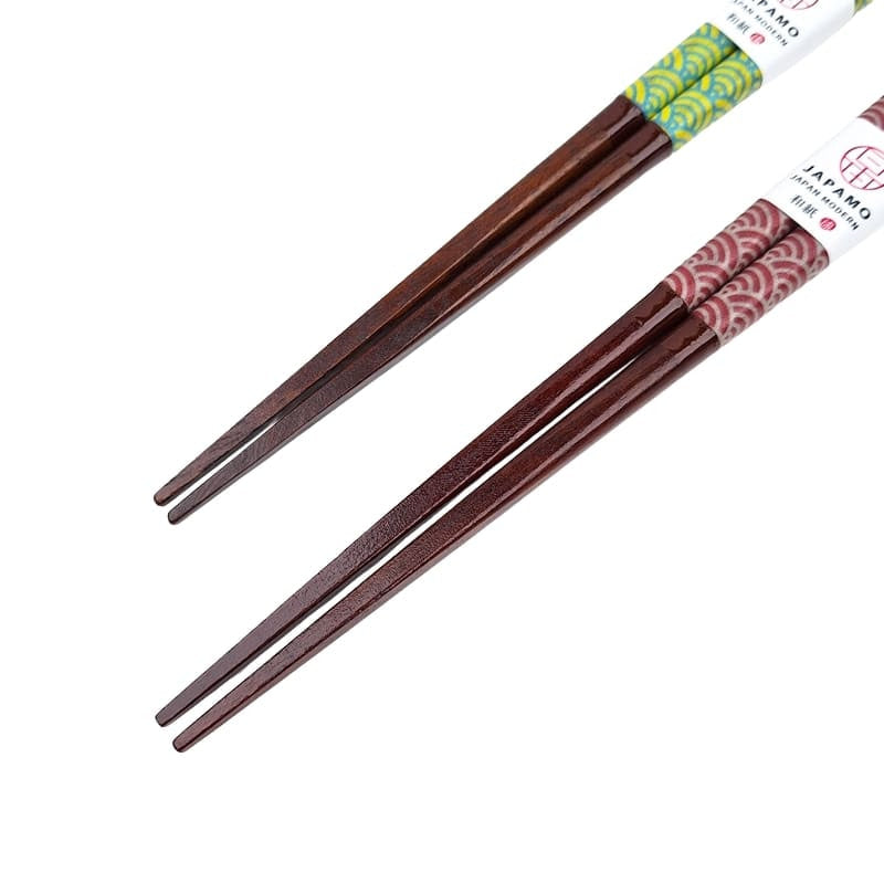 Japanische Essstäbchen Seigaiha - Rot