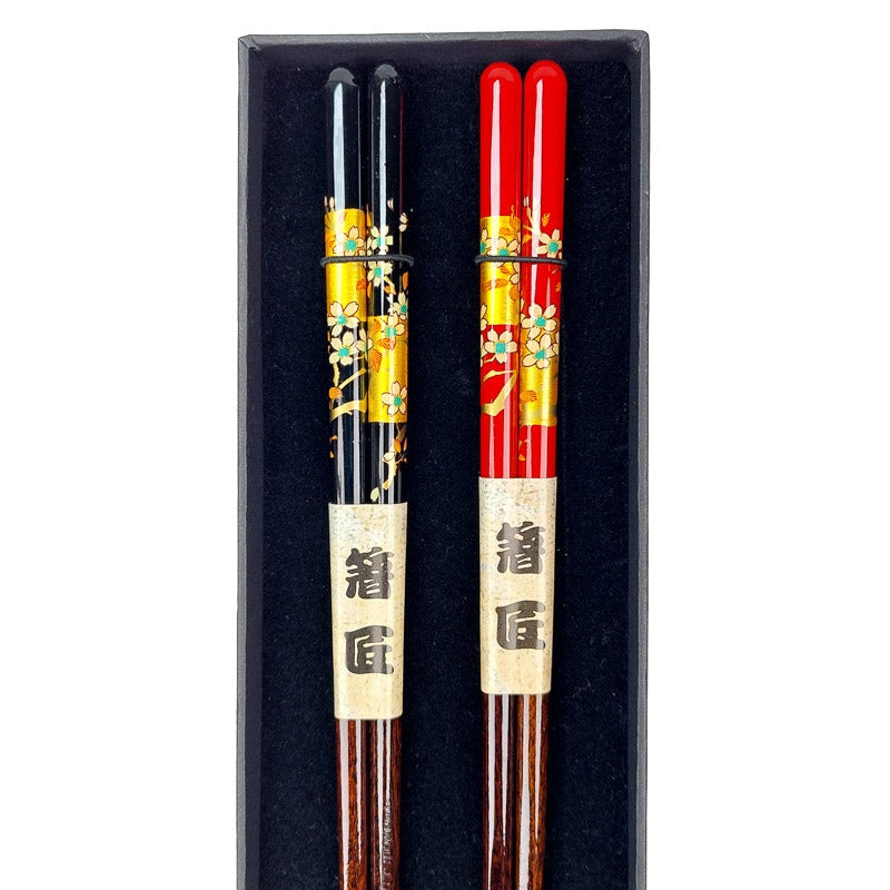 Japanische Essstäbchen Set Gold
