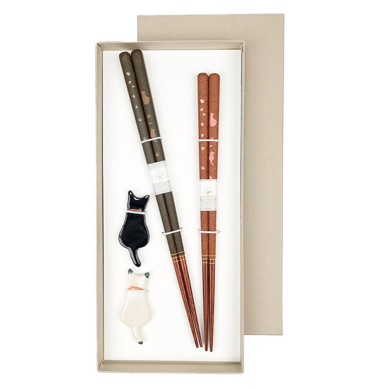 Japanische Essstäbchen Set Katze