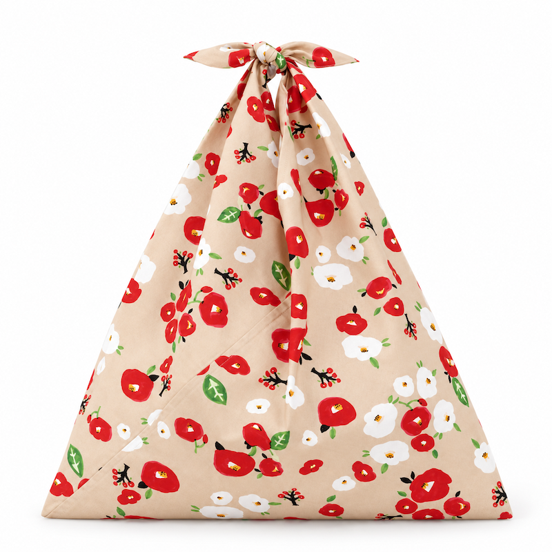Japanische Furoshiki-Tasche - Kamelie