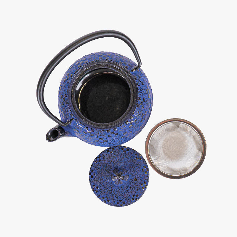 Japanische Gusseisen Teekanne – Tetsubin Indigo