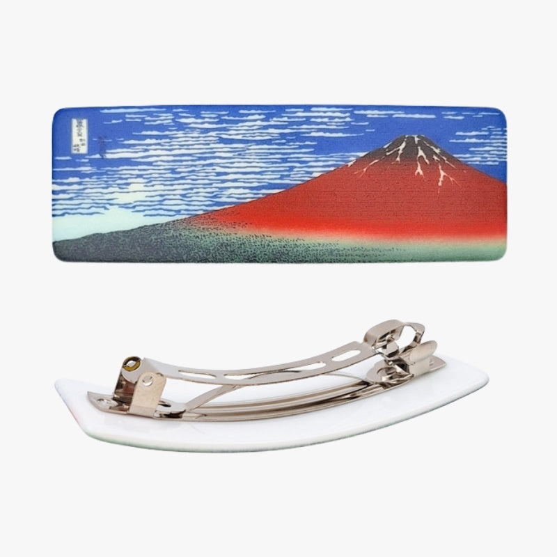 Japanische Haarspange Mont Fuji Rot