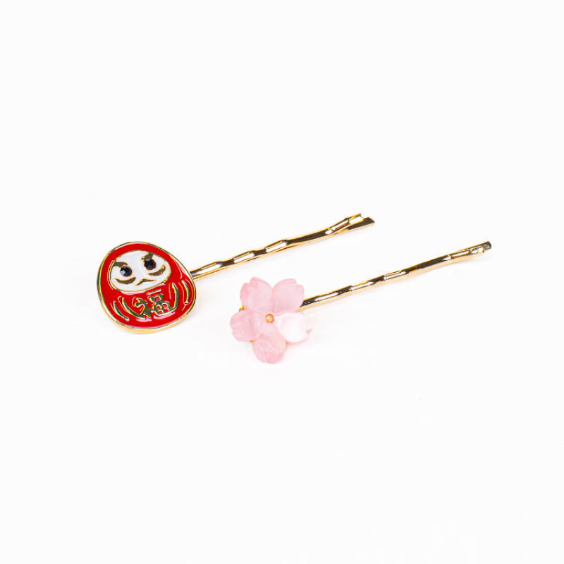 Japanische Haarspangen Daruma & Sakura