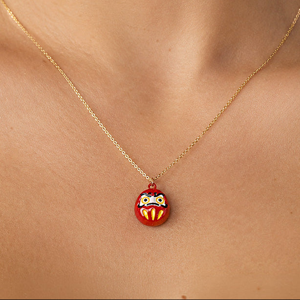 Japanische Halskette - Anhänger Kleiner Daruma