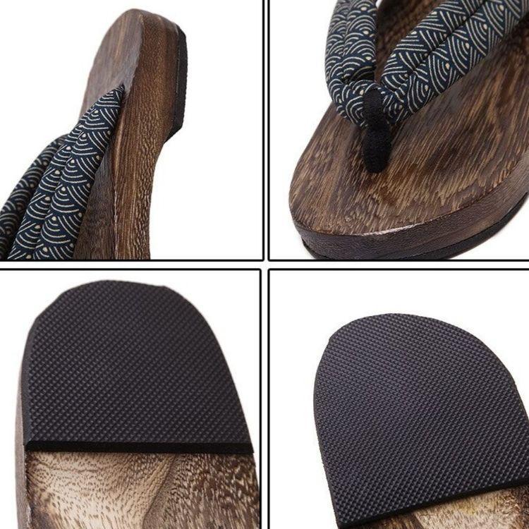 Japanische Holzsandalen - Geta Seigaiha Herren