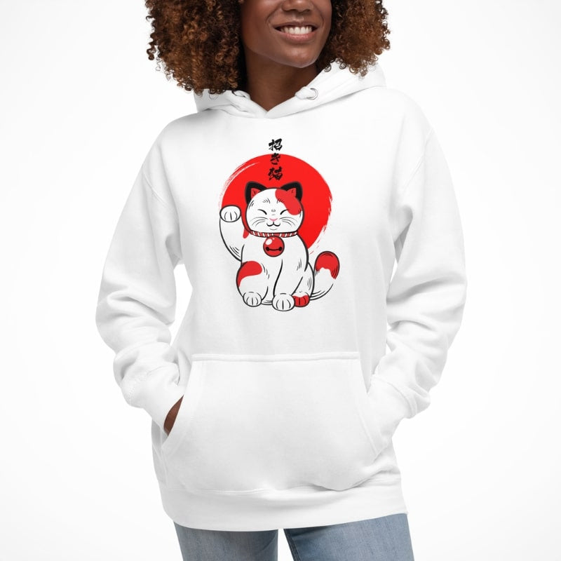 Japanische Hoodie - Katze Glücksbringer