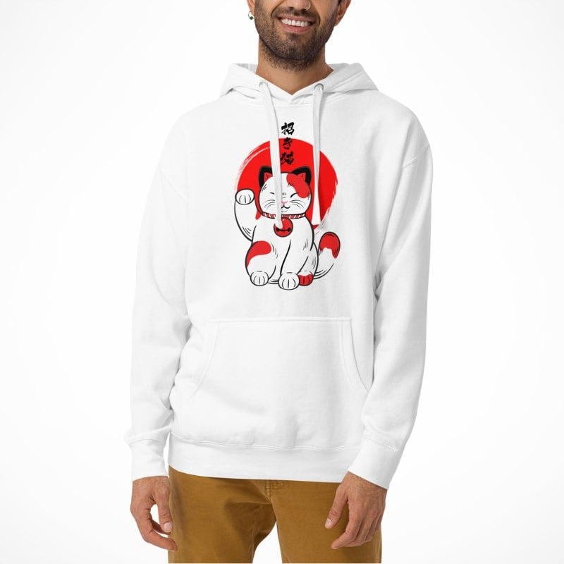 Japanische Hoodie - Katze Glücksbringer