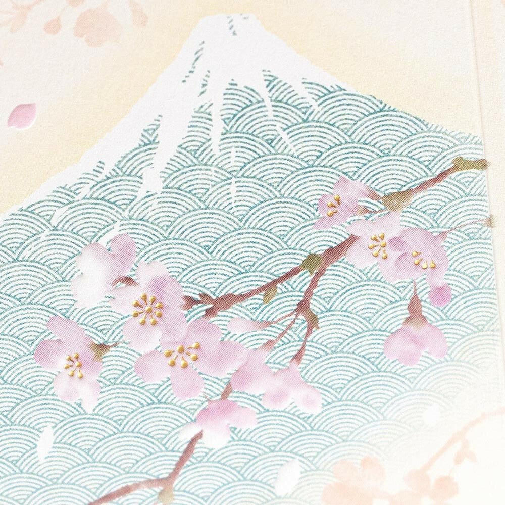Japanische Karte - Fuji & Kirschblüten