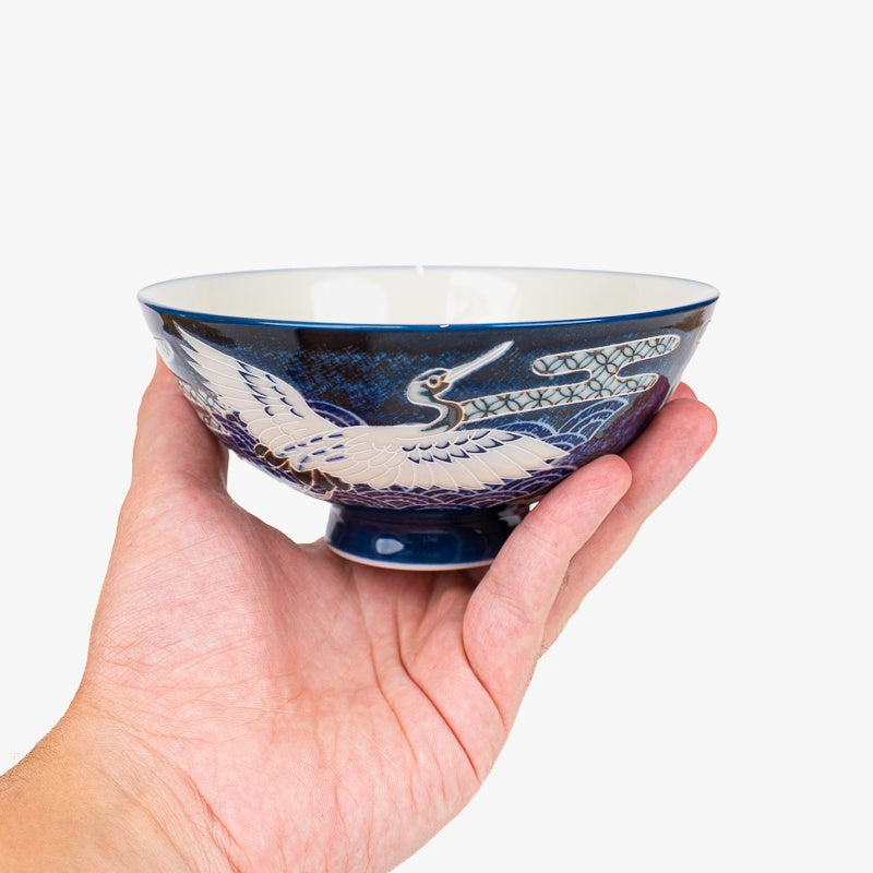 Japanische Keramische Schale – Tsuru Kranich