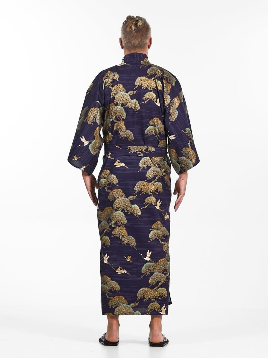 Japanische Kimono Herren - Kranich & Kiefer Einheitsgröße