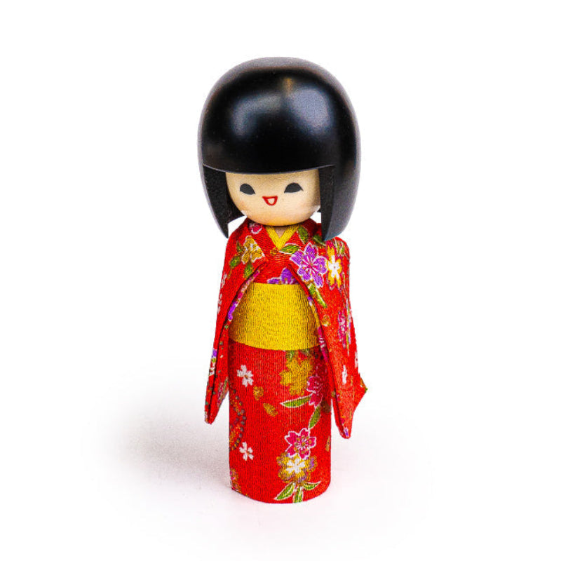 Japanische Kokeshi Puppe - Egao Rot