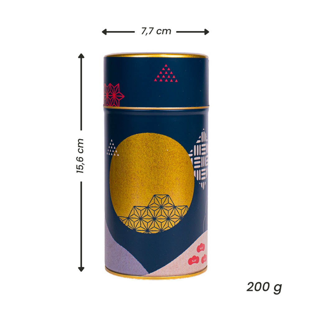 Japanische Metall-Teedose - Nachtblau und Goldener Mond