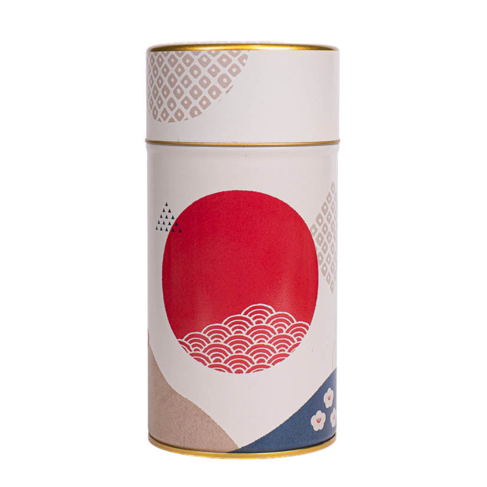 Japanische Metall-Teedose - Sonne und Wellen
