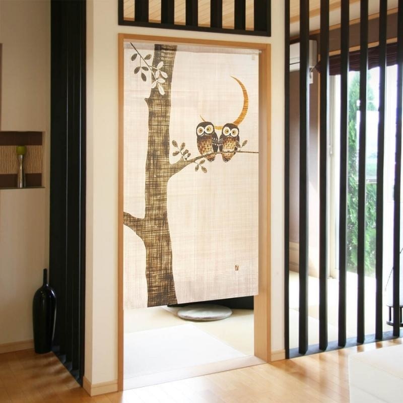 Japanische Noren - Eulen