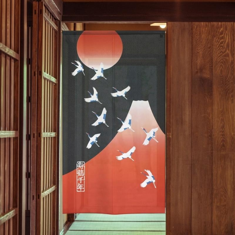Japanische Noren - Roter Berg