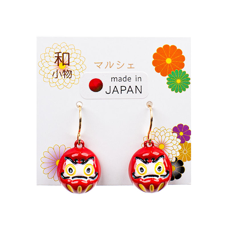 Japanische Ohrringe - Kleiner Daruma