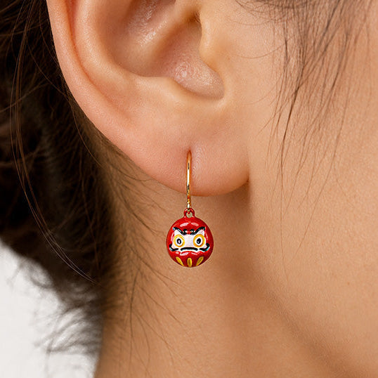 Japanische Ohrringe - Kleiner Daruma