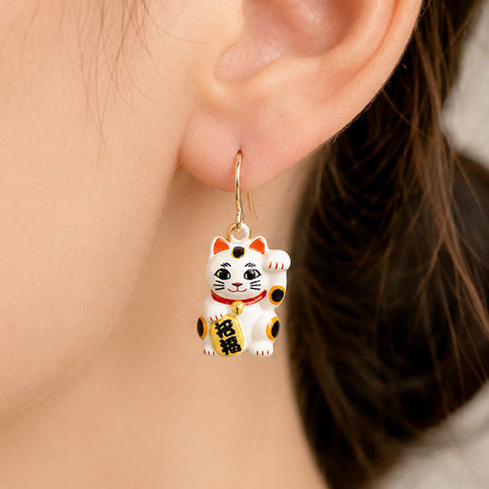 Japanische Ohrringe - Maneki Neko