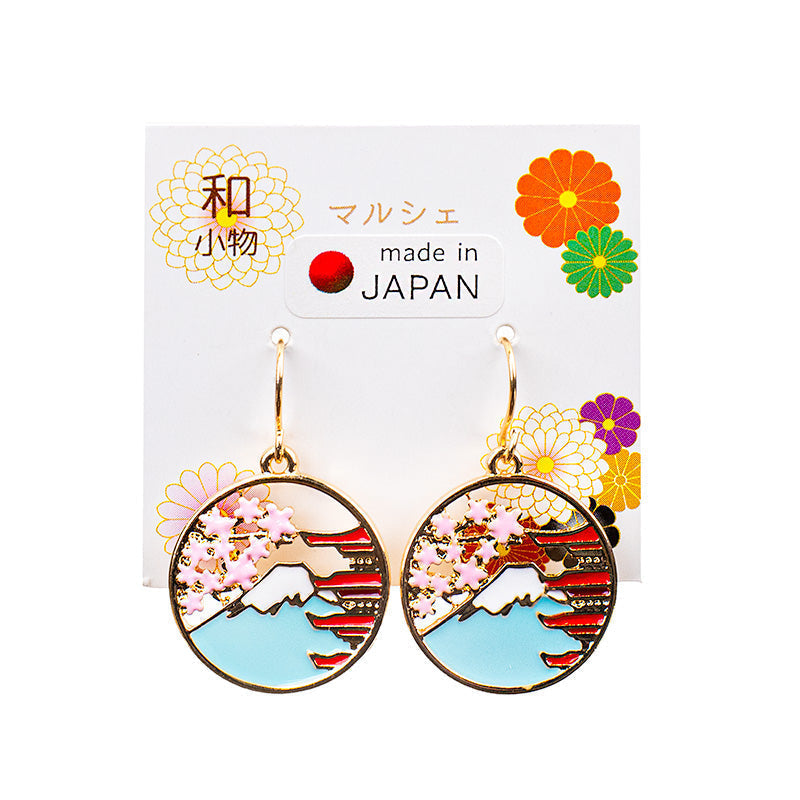 Japanische Ohrringe - Pagode & Fuji