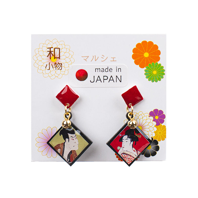 Japanische Ohrringe - Ukiyo-e Paar
