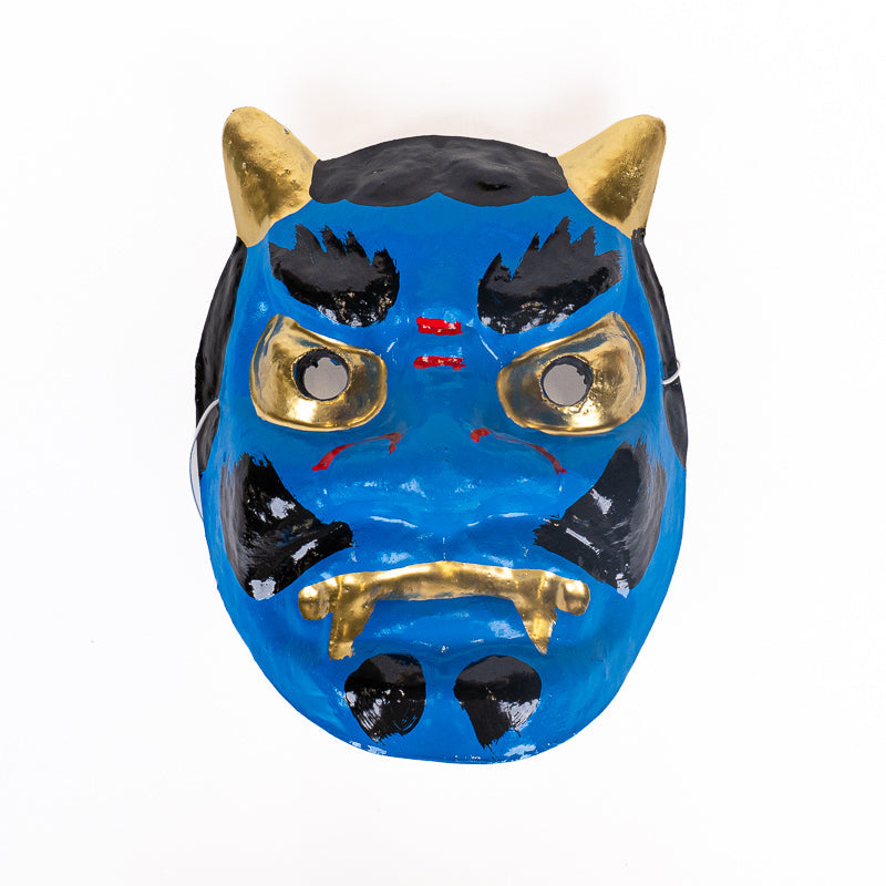Japanische Oni-Maske aus Pappmaché - Blau