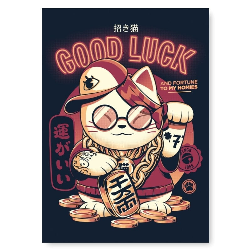Japanische Poster - Maneki Neko A3