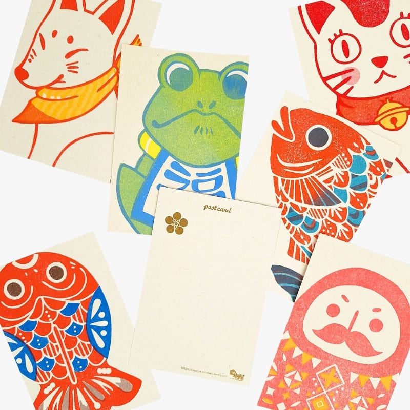Japanische Postkarte Frosch