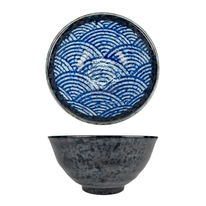 Japanische Reisschale - Seigaiha