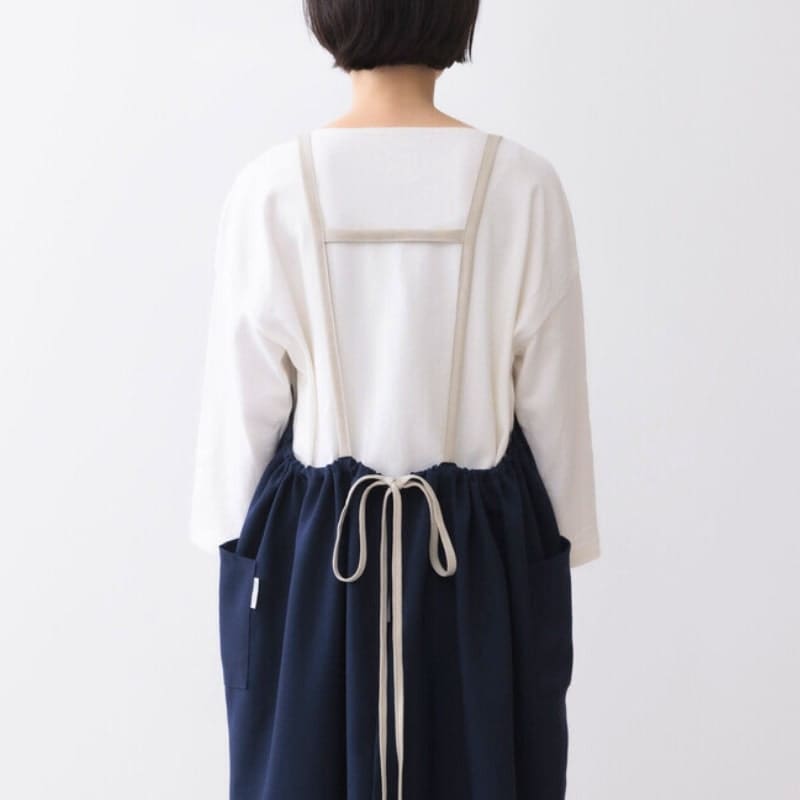 Japanische Schürze Lang Marineblau