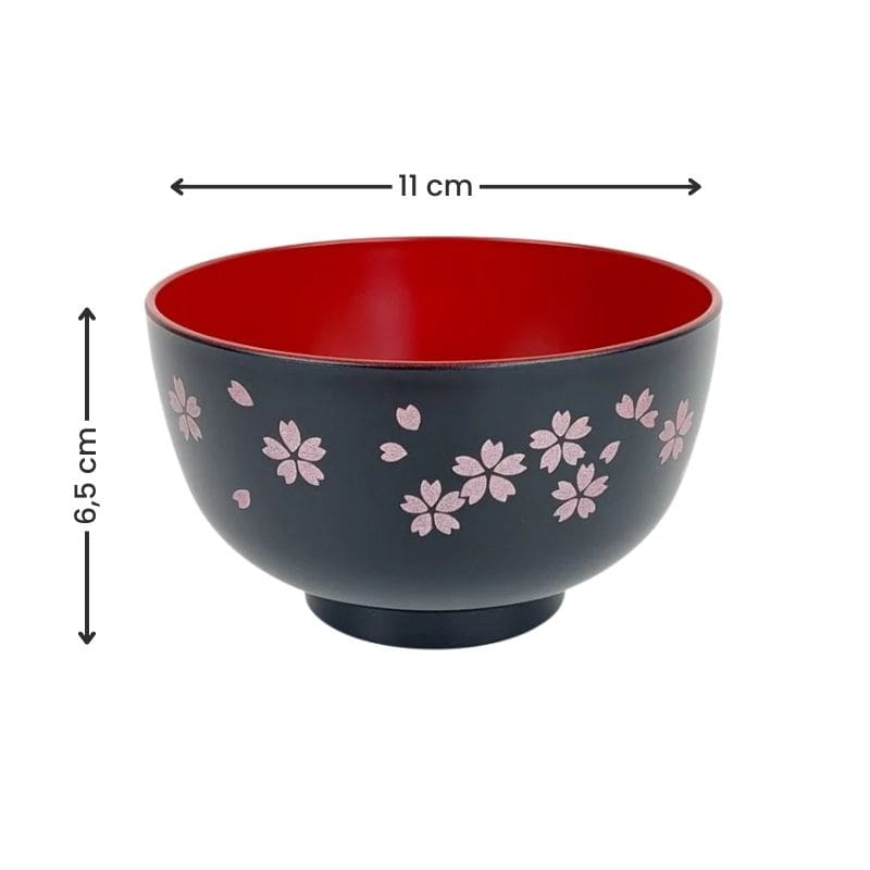 Japanische Suppenschüssel - Black Sakura