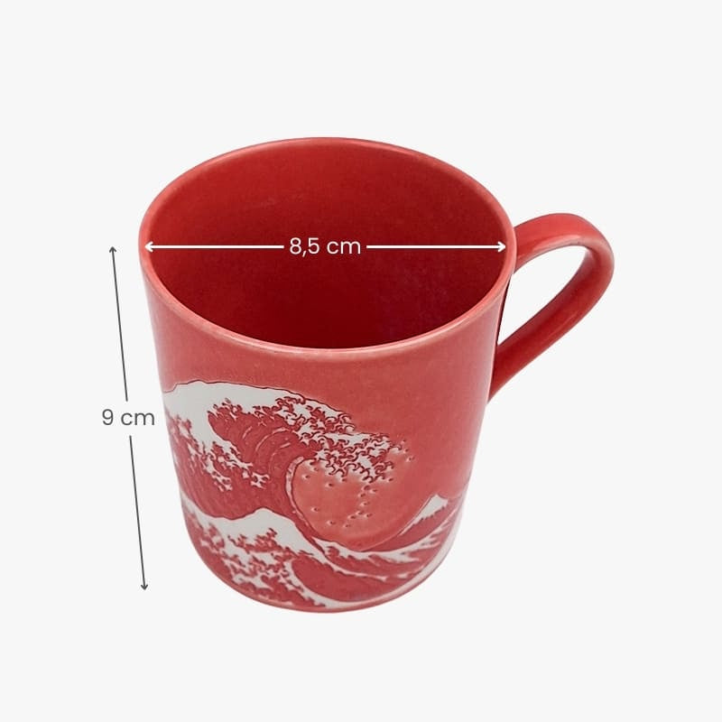 Japanische Tasse - Kanagawa Rot