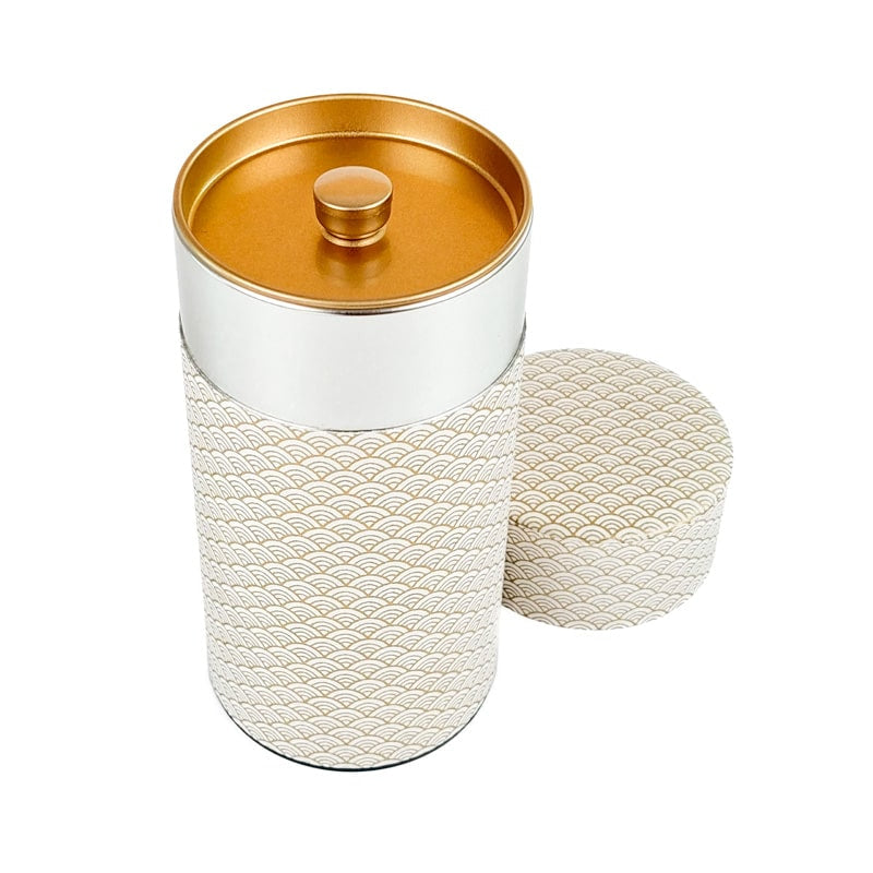 Japanische Teedose - Seigaiha Gold