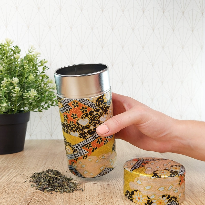 Japanische Teedose Washi Luxe