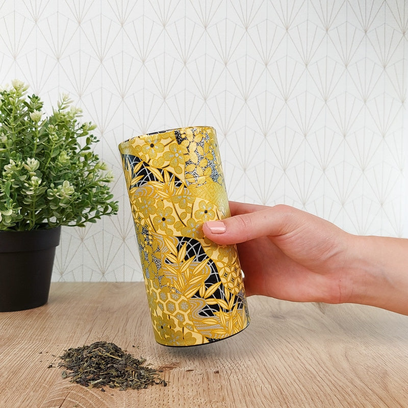 Japanische Teedose Washi Vergoldet